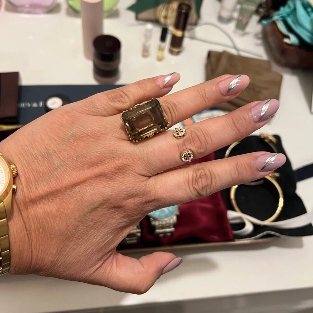 10k Gold Ring with Rectangular Smoky Quartz Gemstone